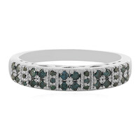 Zilveren ring met I3 Champagne Diamanten
