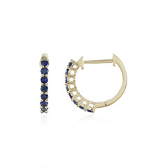 Gouden oorbellen met blauwe saffieren