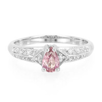 Zilveren ring met een Padparadscha saffier