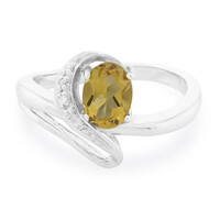 Zilveren ring met een champagne kwarts