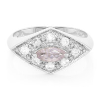 Zilveren ring met een roze koper toermalijn