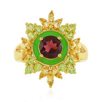 Zilveren ring met een rhodliet