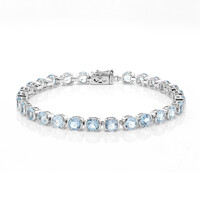 Zilveren armband met hemel-blauwe topaasstenen