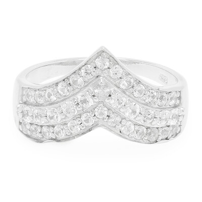 Zilveren ring met witte saffieren