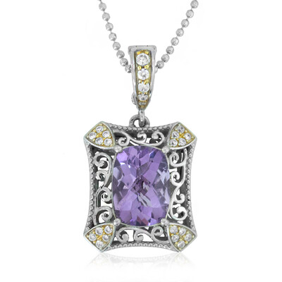 Zilveren halsketting met een lavendel amethist (Dallas Prince Designs)