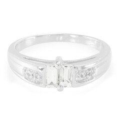 Zilveren ring met witte saffieren