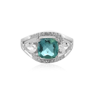 Zilveren ring met een Belgian Teal Fluoriet