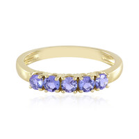 Gouden ring met tanzanieten