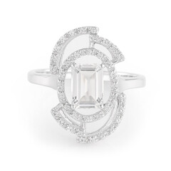 Zilveren ring met een gletsjer-topaas