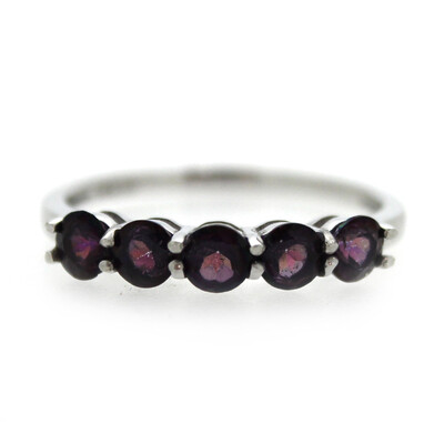 Zilveren ring met wijn-topaasstenen