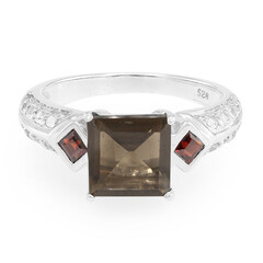 Zilveren ring met een rookkwarts