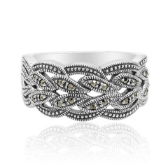 Zilveren ring met marcasieten