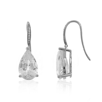 Platinaen oorbellen met Preah Vihear zirkonen (de Melo)