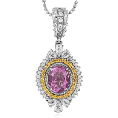 Zilveren halsketting met een Roze Fluoriet (Dallas Prince Designs)