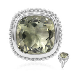Zilveren ring met een groene amethist
