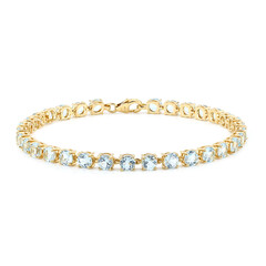 Zilveren armband met hemel-blauwe topaasstenen
