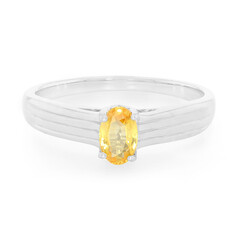 Zilveren ring met een gele saffier
