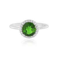 Zilveren ring met een Russische diopsied