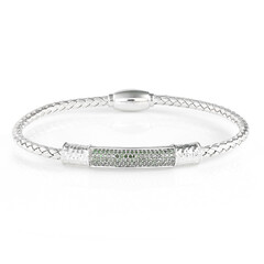 Zilveren armband met groene diamanten