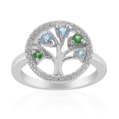 Zilveren ring met een Zwitsers-blauwe topaas