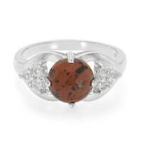 Zilveren ring met een mahonie obsidiaan