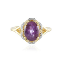 Zilveren ring met een ster robijn