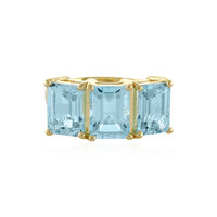 Zilveren ring met hemel-blauwe topaasstenen
