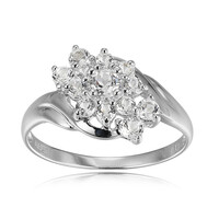Zilveren ring met een witte topaas