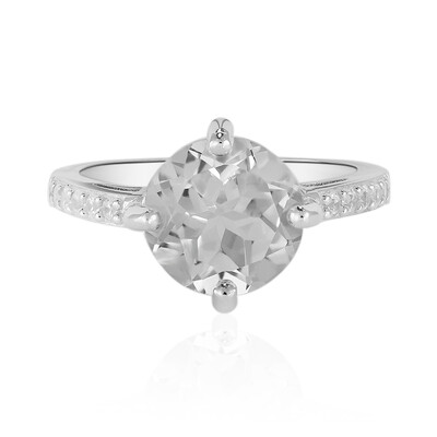 Zilveren ring met een witte topaas