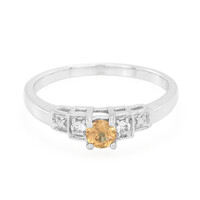 Zilveren ring met een gele saffier