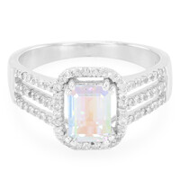 Zilveren ring met een maanlicht-topaas