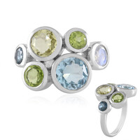 Zilveren ring met een hemel-blauwe topaas (KM by Juwelo)