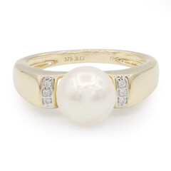 Gouden ring met een Akoya parel (TPC)