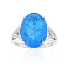 Zilveren ring met een Azuurblauwe kwarts