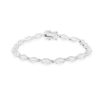 Zilveren armband met witte topaasstenen