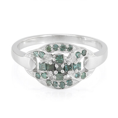 Zilveren ring met Fancy diamanten