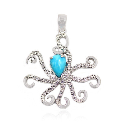 Zilveren hanger met een Blauwe Kingman Mohave Turkoois