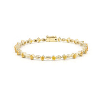 Zilveren armband met gele saffieren