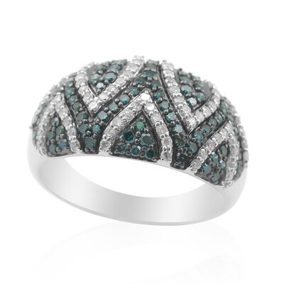 Gouden ring met I1 Blauwe Diamanten