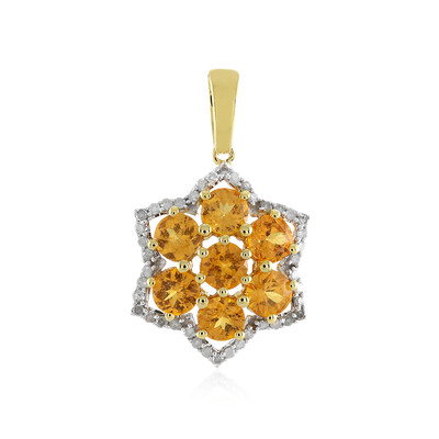 Gouden hanger met spessartienstenen