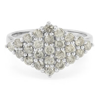 Zilveren ring met Chocolate Diamonds