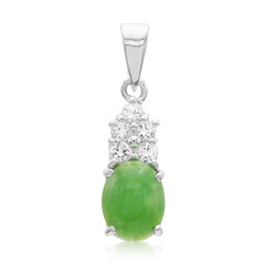 Zilveren hanger met een keizerlijk chrysopraas