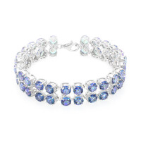 Zilveren armband met blauwe mystiek-topaasstenen