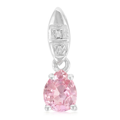 Zilveren hanger met een Padparadscha saffier