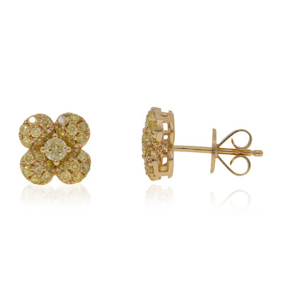 Gouden oorbellen met gele S12 diamanten (CIRARI)