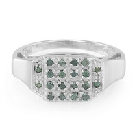 Zilveren herenring met Fancy diamanten