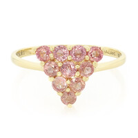 Gouden ring met Onverhitte Padparadscha Saffieren (AMAYANI)