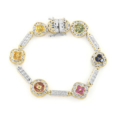 Zilveren armband met groene saffieren (Gems en Vogue)