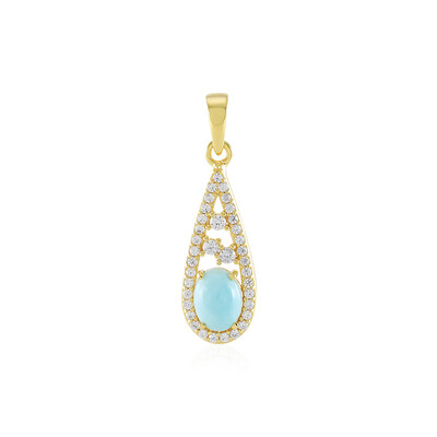Zilveren hanger met een larimar
