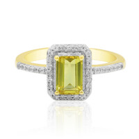 Gouden ring met een Ban Ka Cha gele Saffier